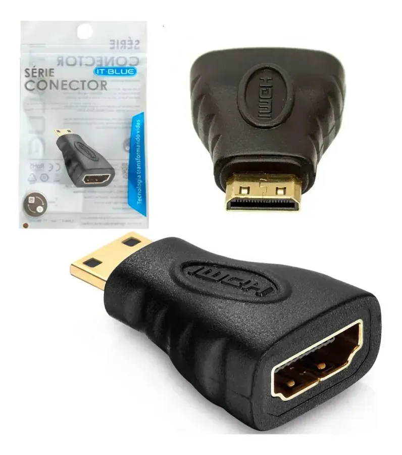 Adaptador HDMI Fêmea para HDMI Mini Macho IT-BLUE