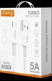 Cabo USB-A para USB-C AGOLD PRO+ 1m 5A Turbo