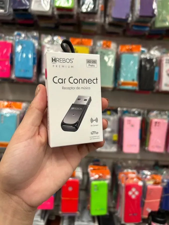 Adaptador Receptor de Música Automotivo HREBOS Car Connect AD-215 Preto