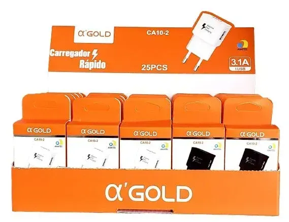 Fonte Carregador Rápido α'GOLD CA10-2 3.1A 1 USB