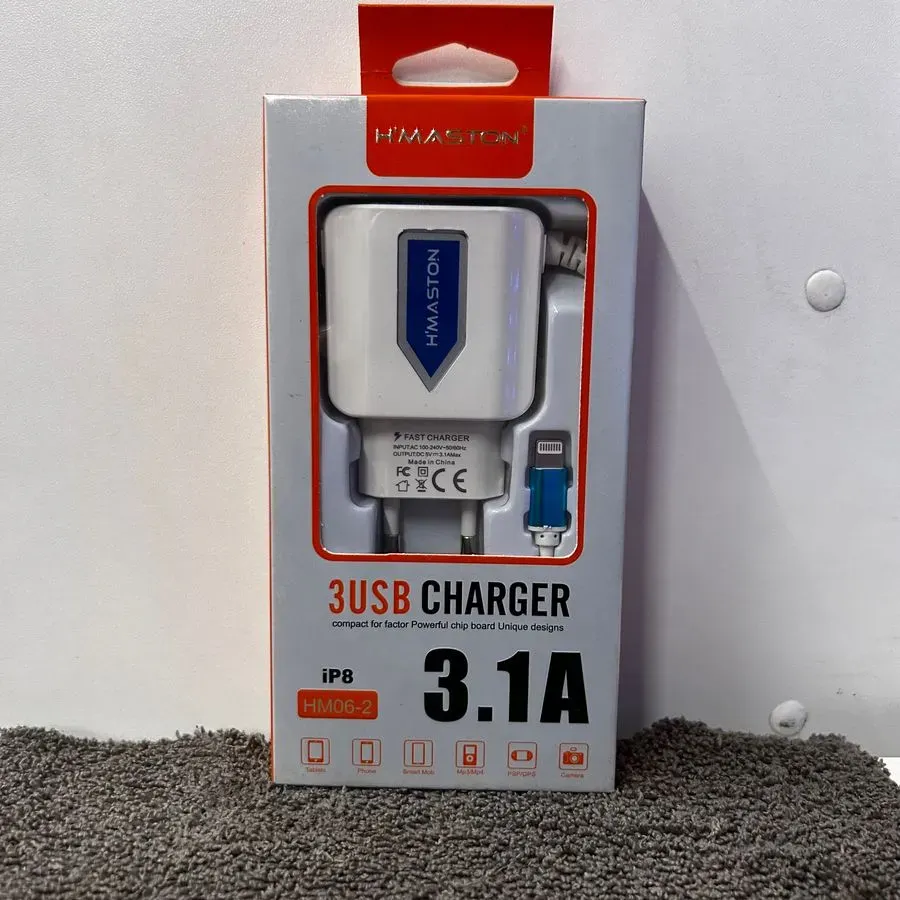 Carregador H'MASTON 3USB 3.1A 