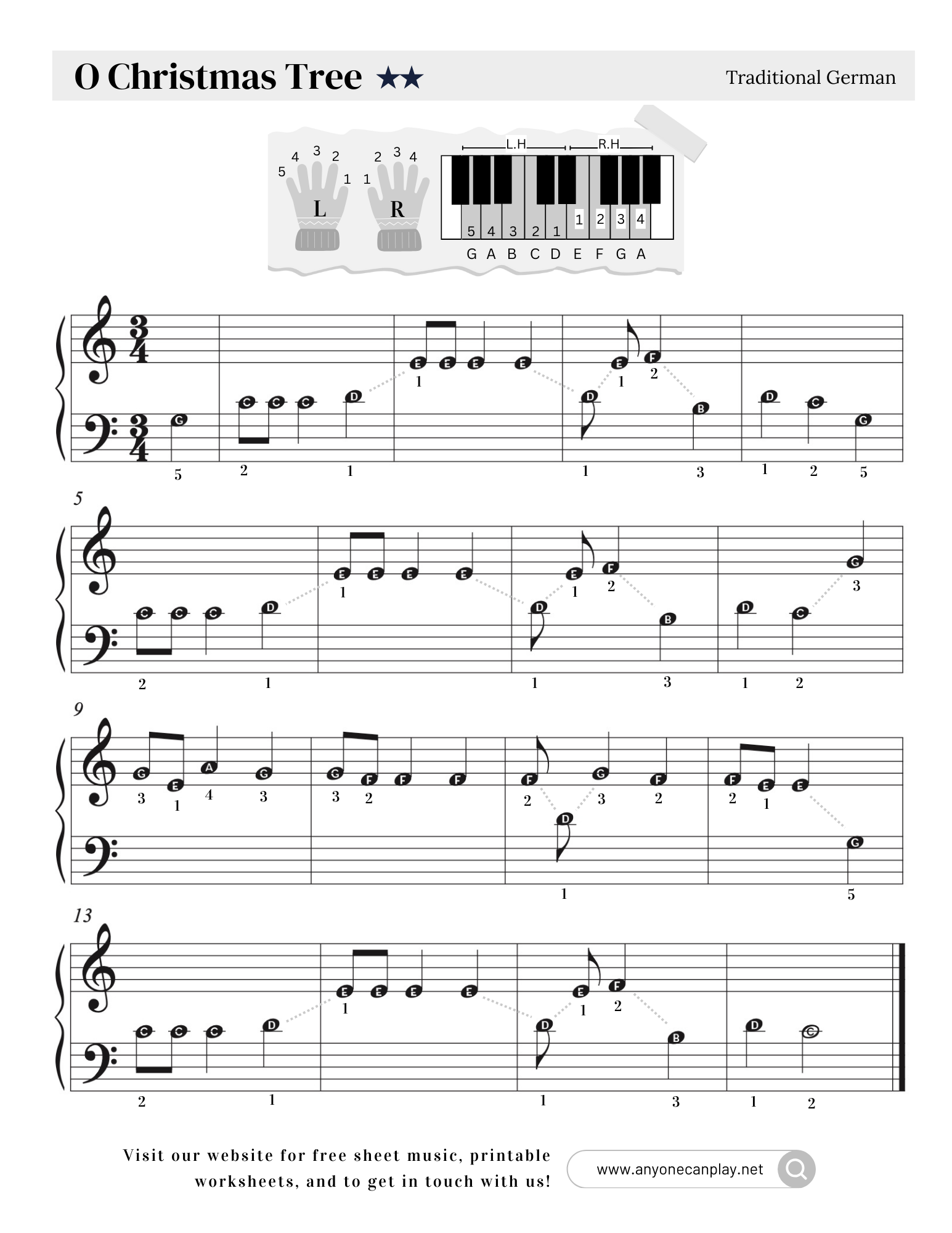 O Christmas Tree - Beginner Sheet Music