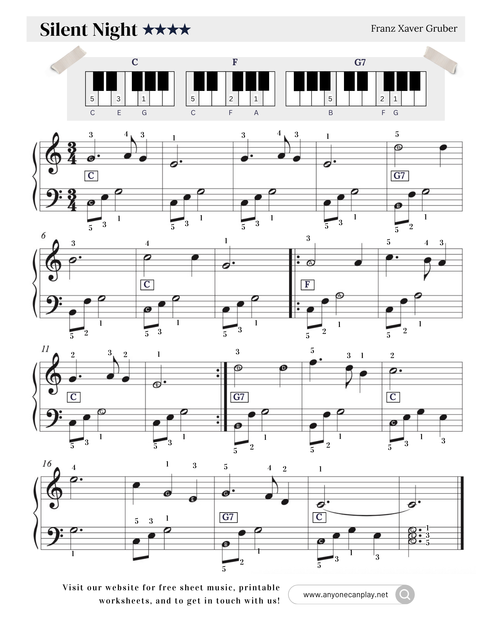 Silent Night – Beginner Sheet Music
