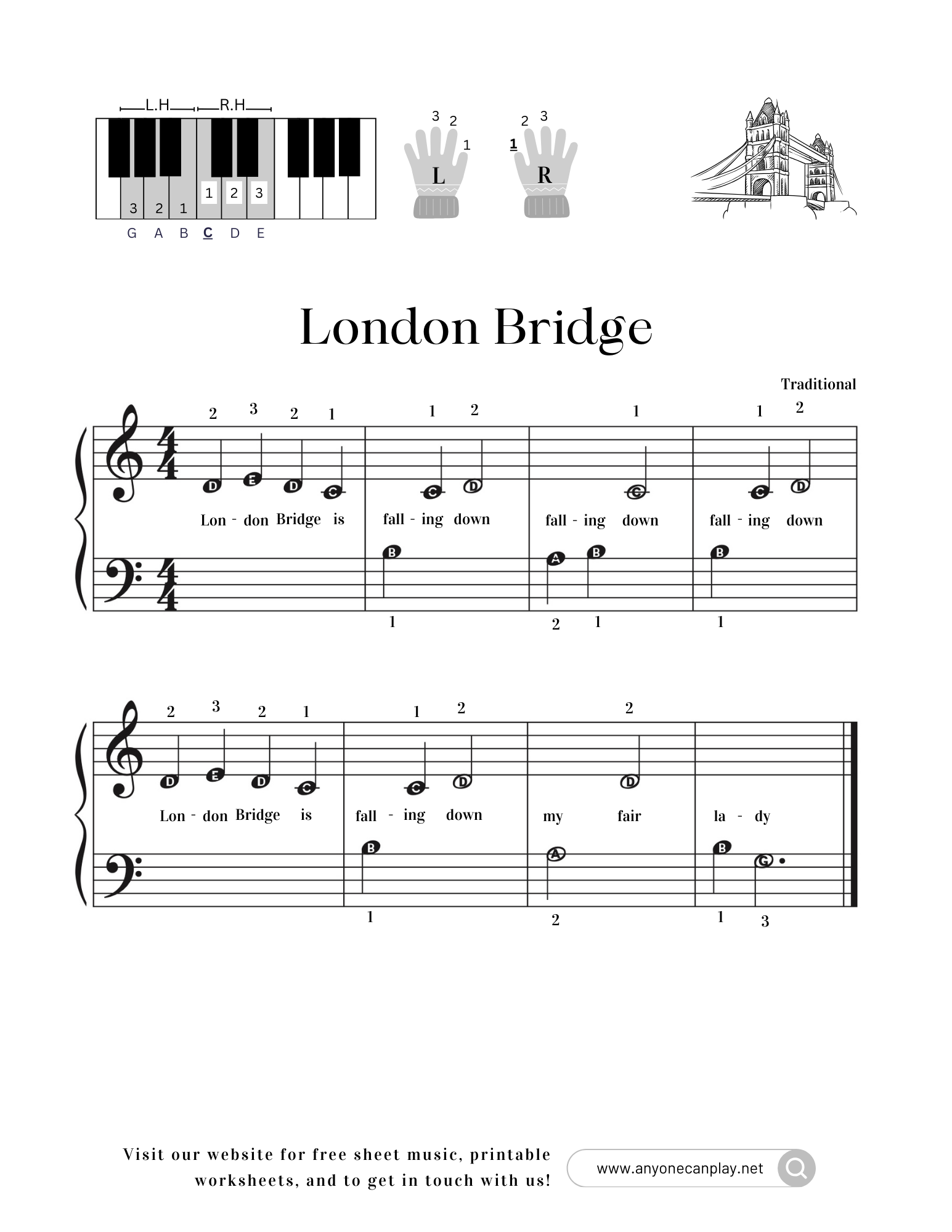 London Bridge – Beginner Sheet Music