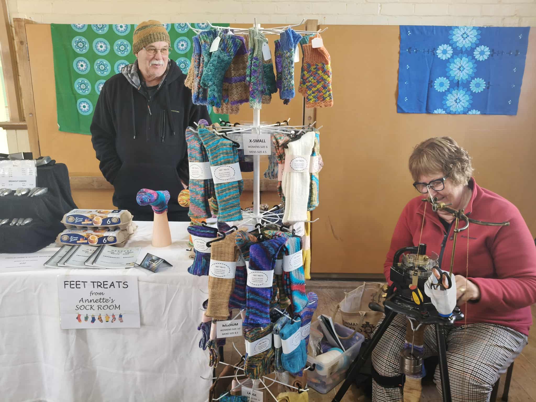 Love this couple - George and Annette - so talented with their sock making and fishing sinkers.