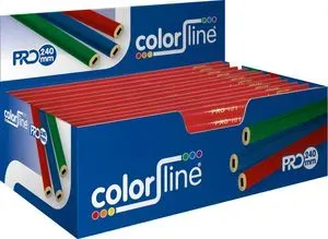 Crayon de menuisier "PRO 101", forme ovale, laqué rouge - 24 cm - par 100 pcs