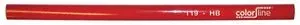 Crayon de menuisier "type 119", forme ovale, laqué rouge - 30 cm - par pc
