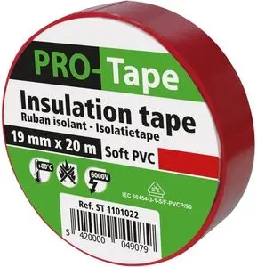 Ruban isolant 19 mm x 20m x 0,15mm, VDE / rouge