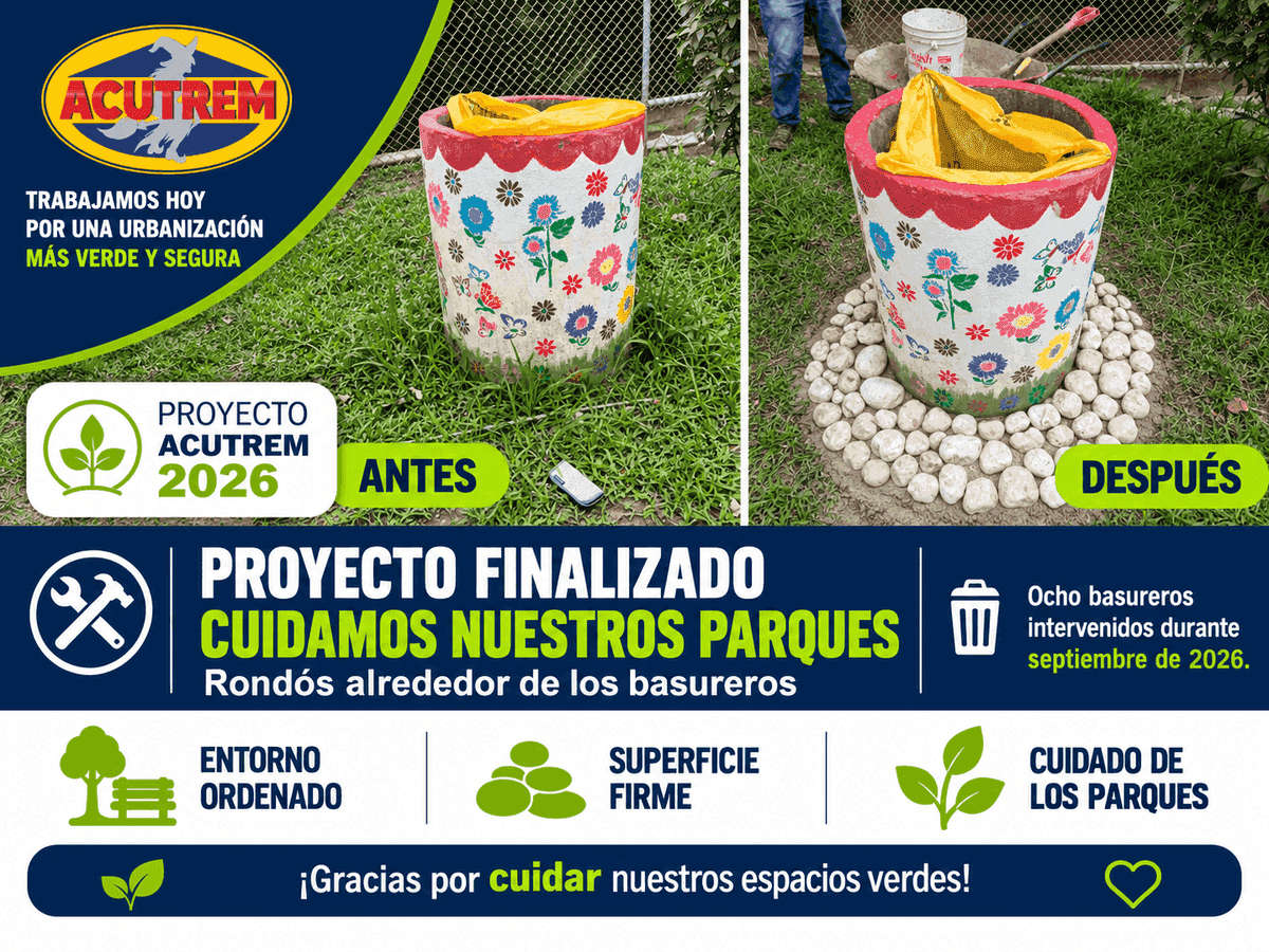 Proyecto de mejoramiento de áreas de basureros en parques públicos
