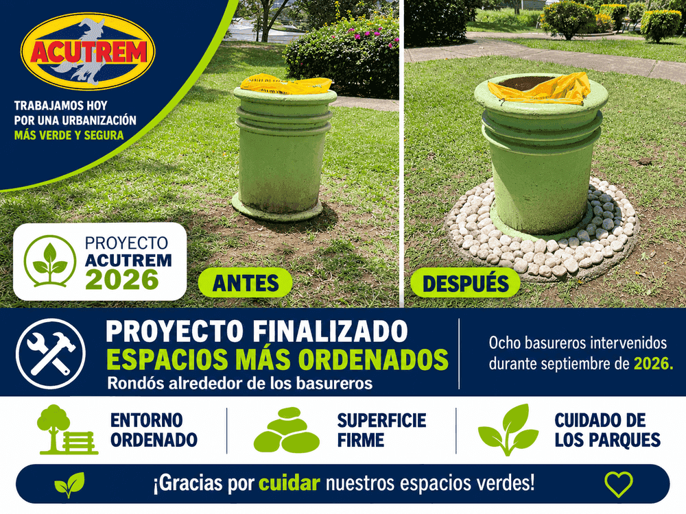 Proyecto de mejoramiento de áreas de basureros en parques públicos