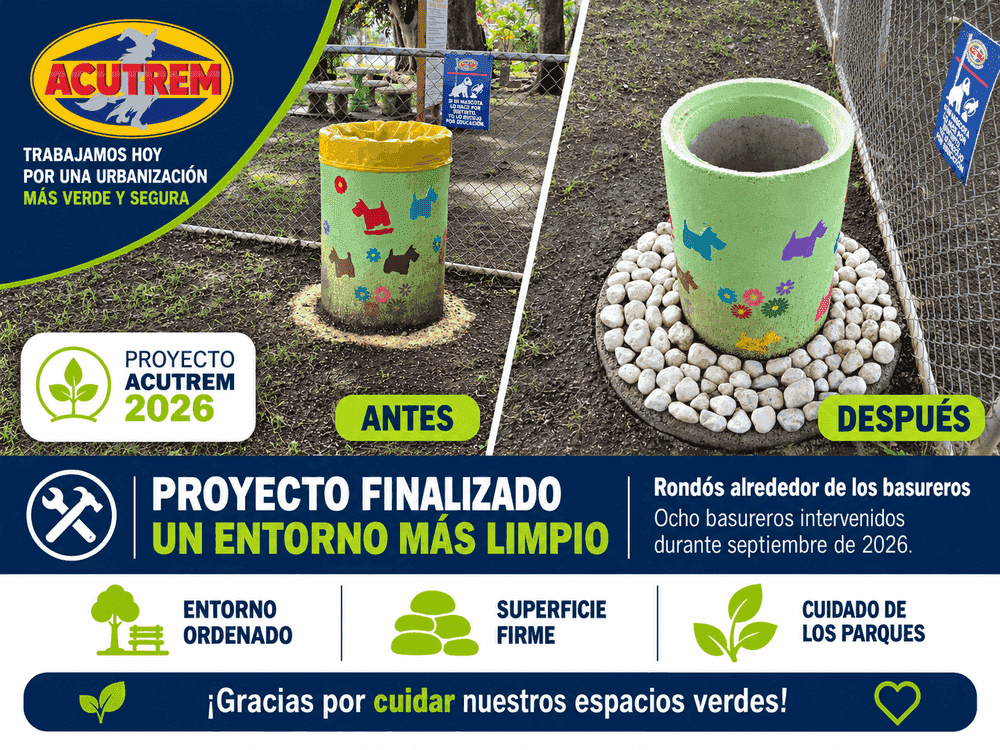Proyecto de mejoramiento de áreas de basureros en parques públicos