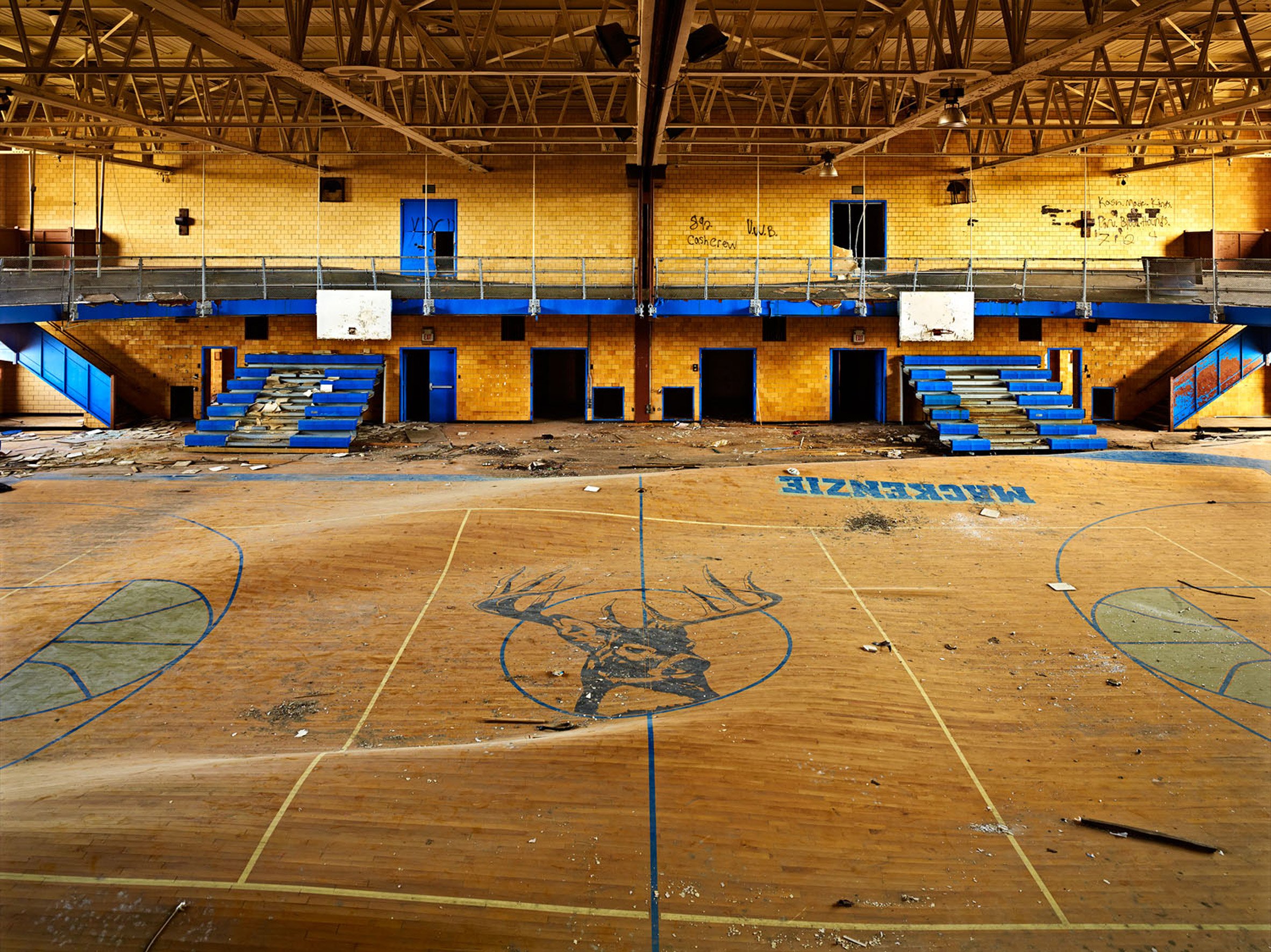 Abandoned Mackenzie High School gymnasium