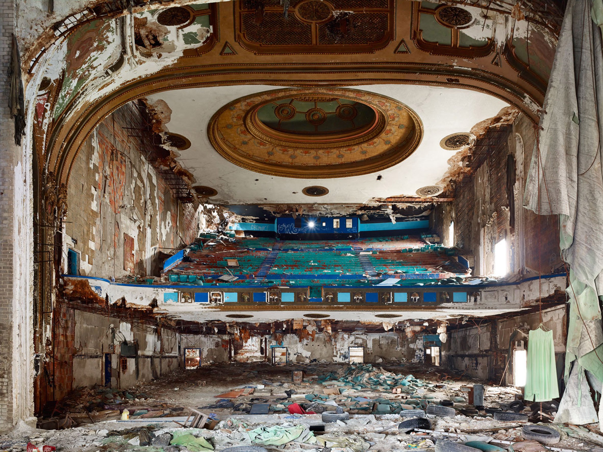 Abandoned Michigan Theater stage