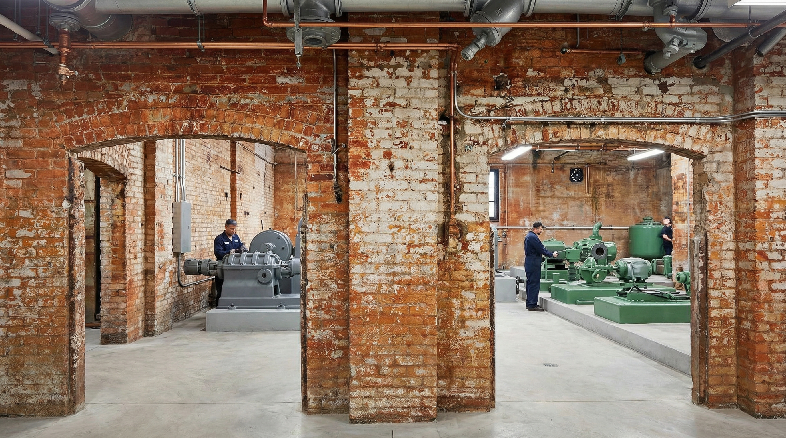 Restored working mechanical plant room