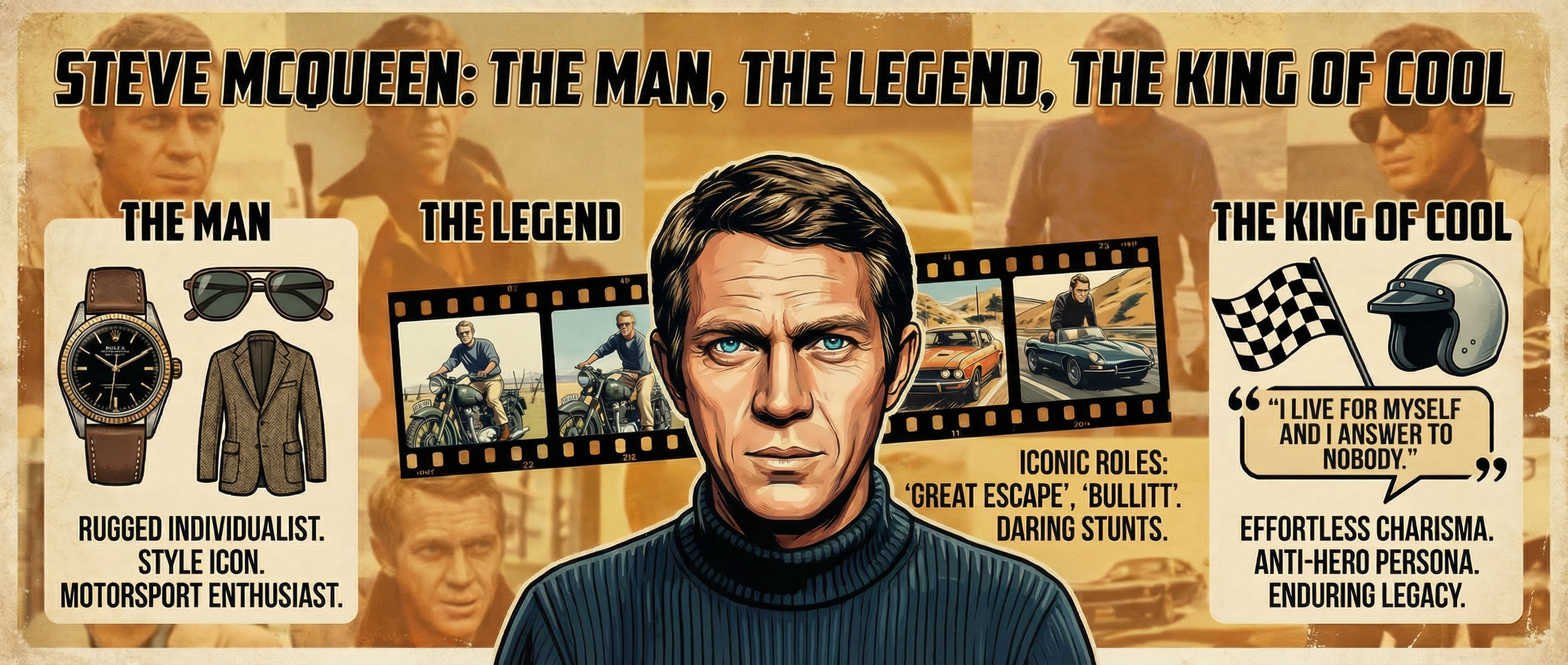 Poster-style tribute interpretation