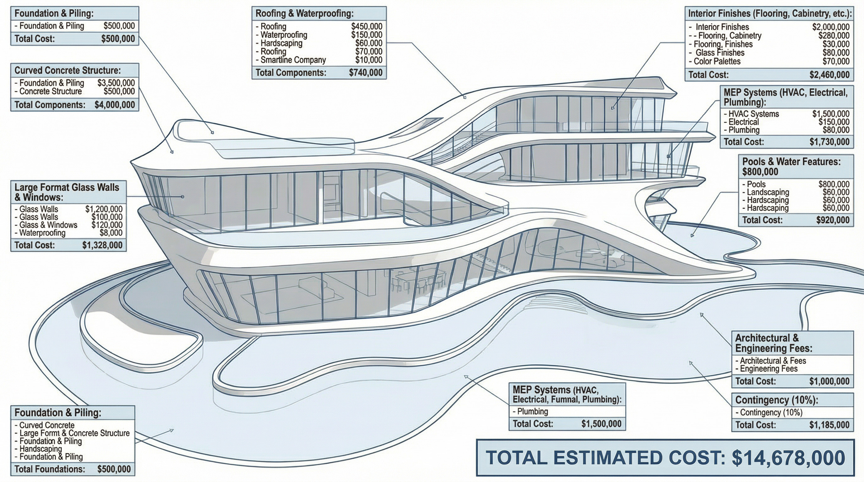 Tidal House cost itemization
