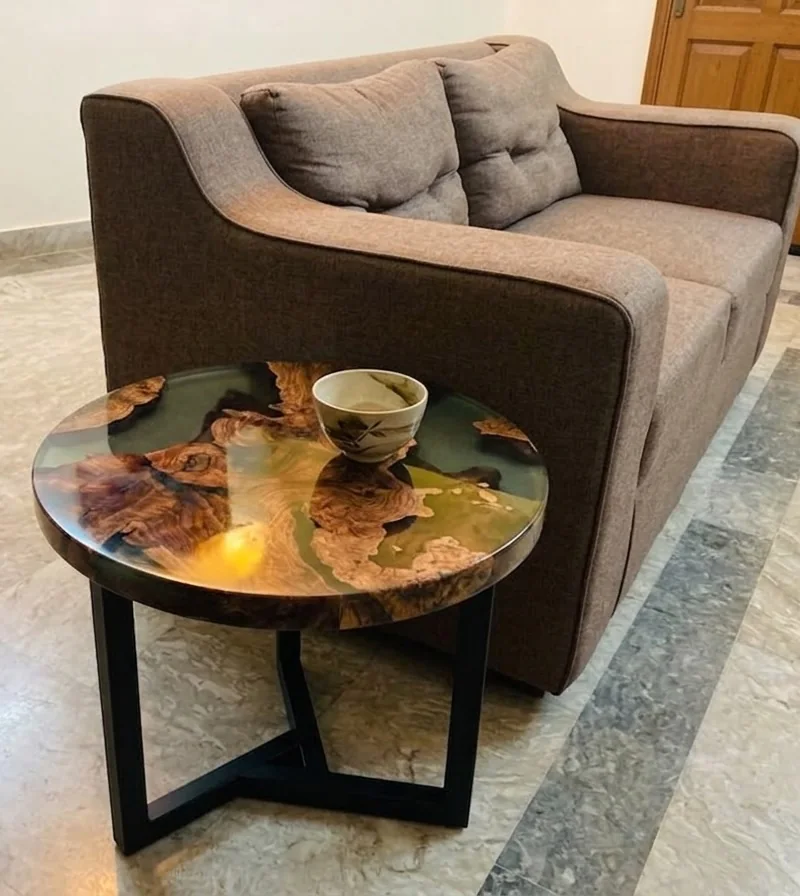 Epoxy Wood Side Table