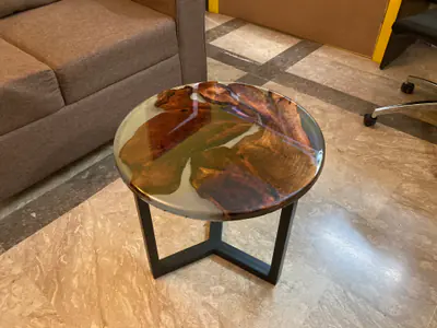 Round Epoxy Wood Side Table 2