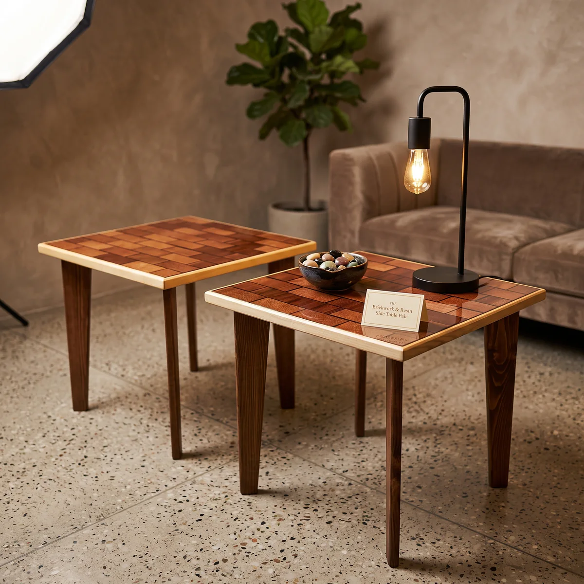 Brick Style Wooden Side table
