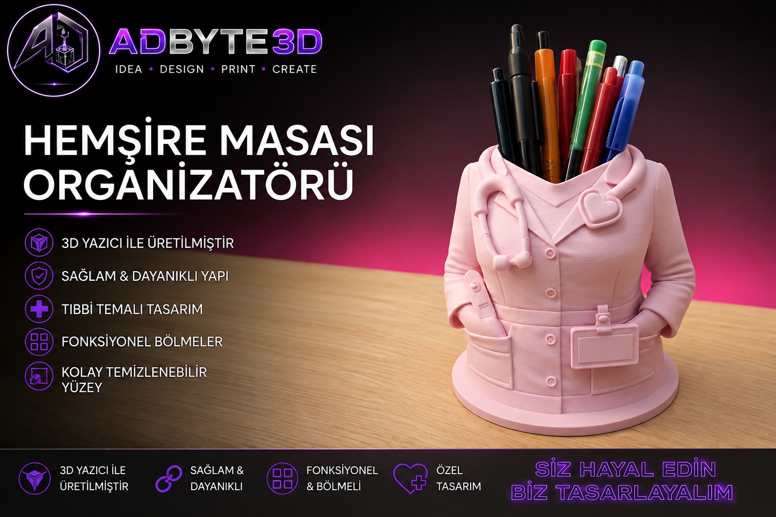 🩺 Hemşire Masası Organizatörü