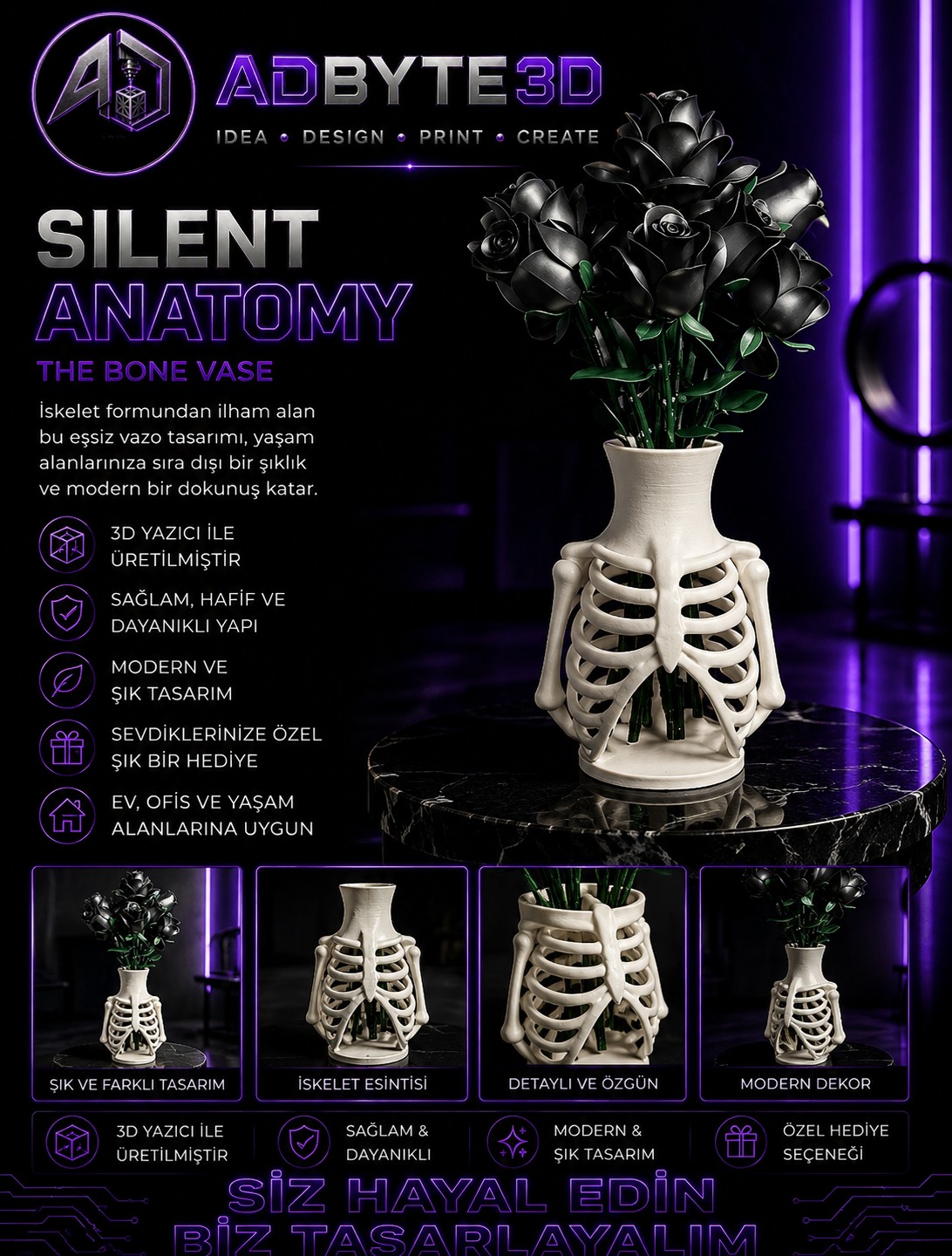 🖤 Silent Anatomy – The Bone Vase