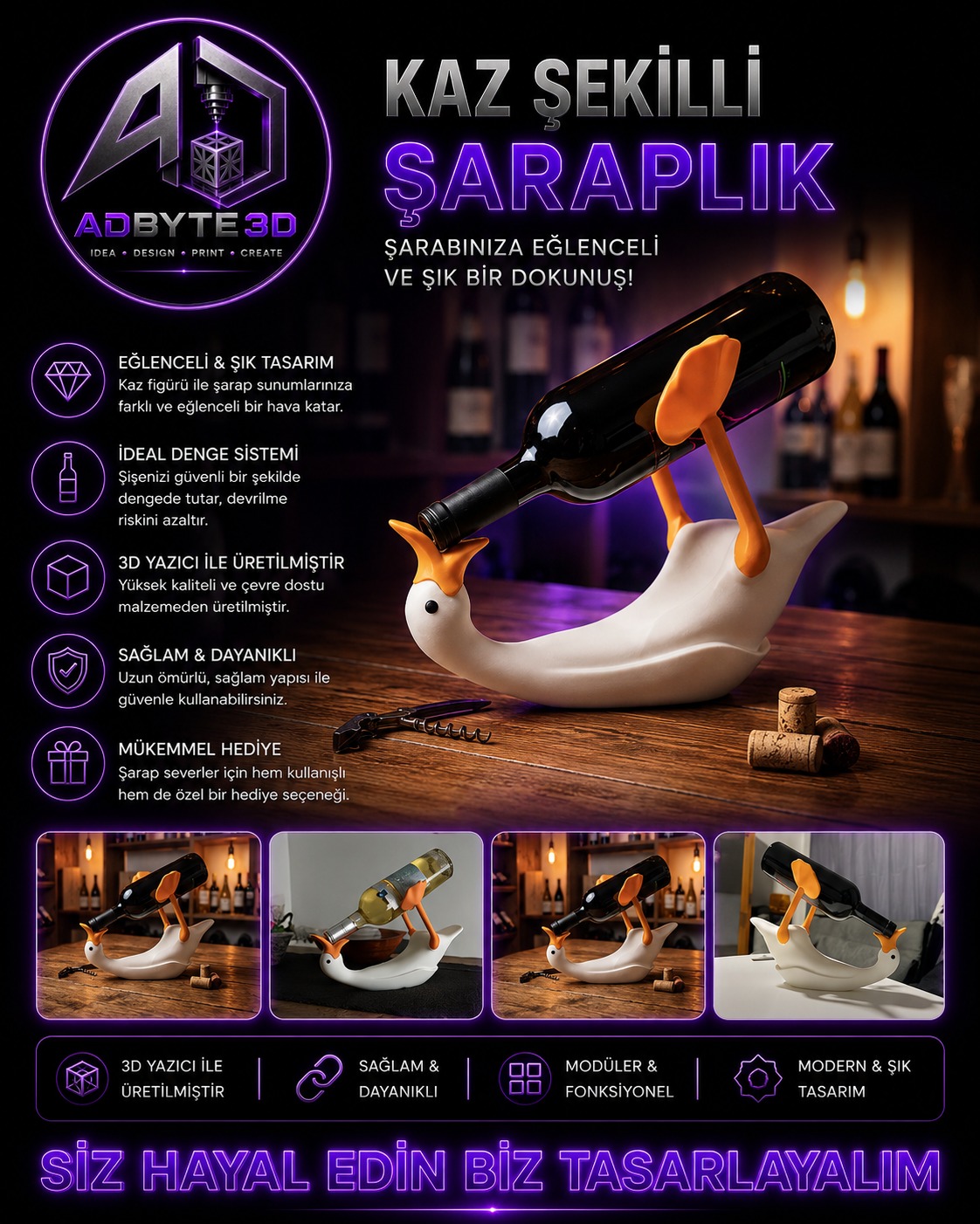 🪿Kaz Şekilli Şaraplık