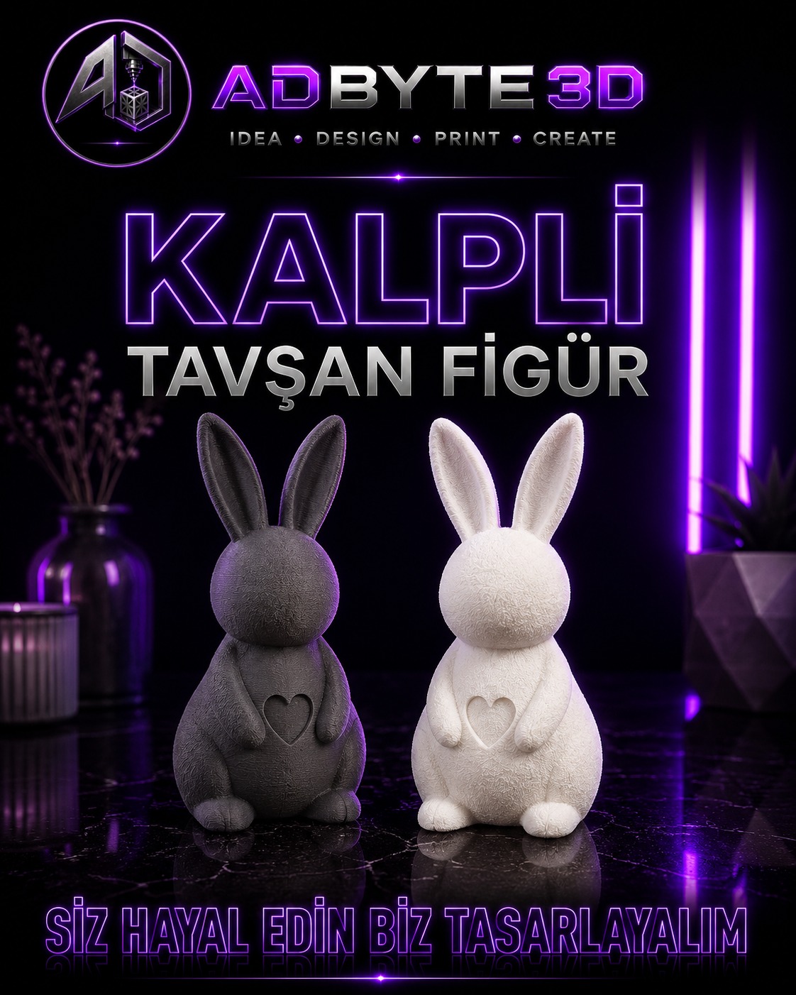 🐰Kalpli Tavşan Figür