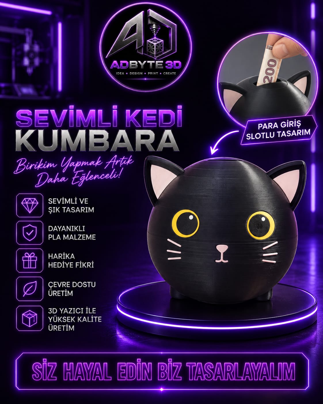 🐈‍⬛ Sevimli Kedi Kumbara