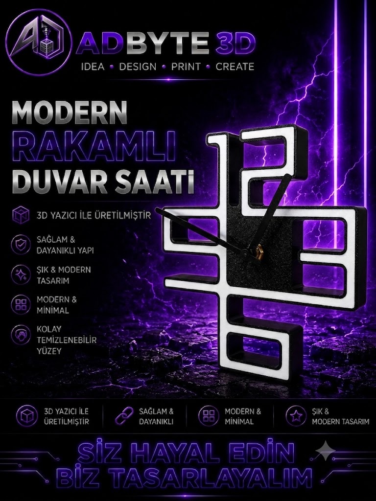 🕒 Modern Rakamlı Duvar Saati