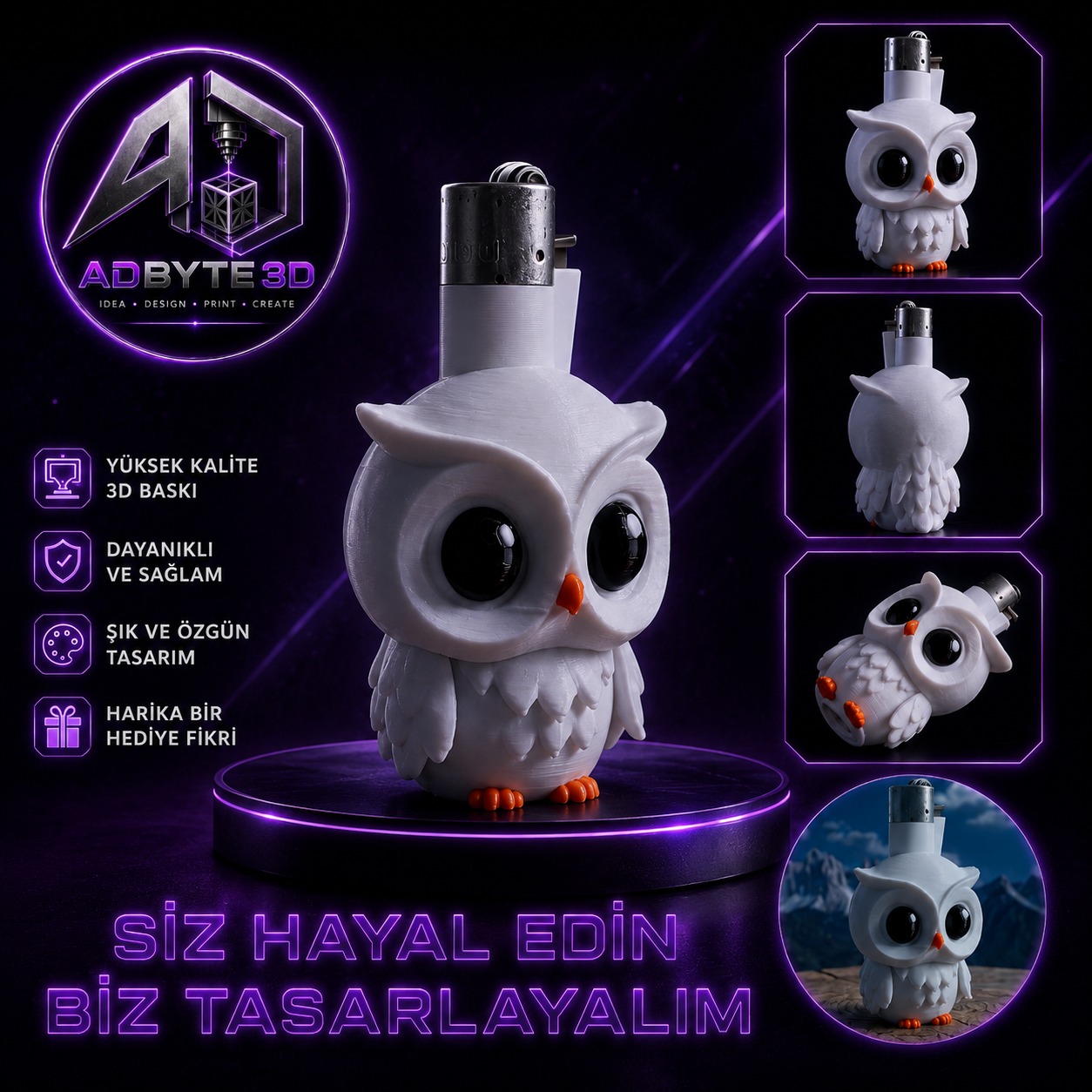 🦉 Baykuş Çakmak Kılıfı