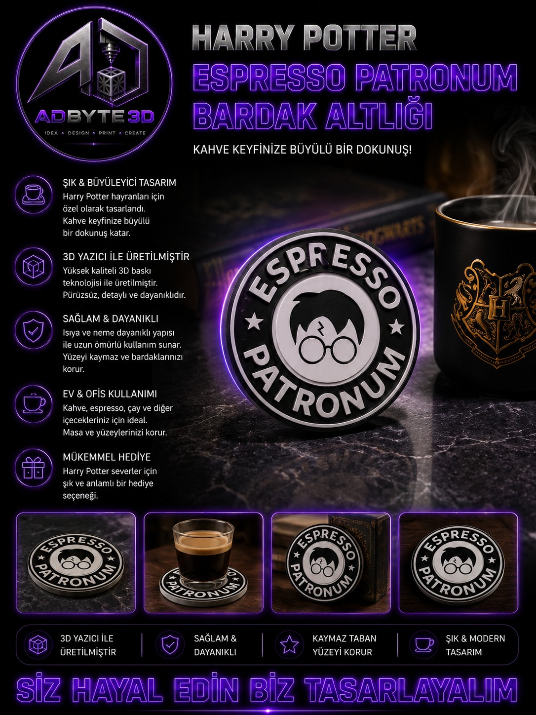 ☕ Espresso Patronum Bardak Altlığı