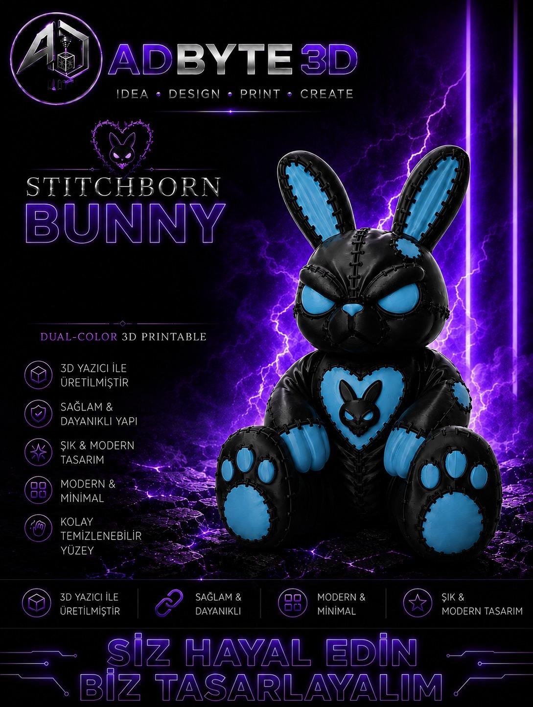 🖤 Stitchborn Bunny Figürü