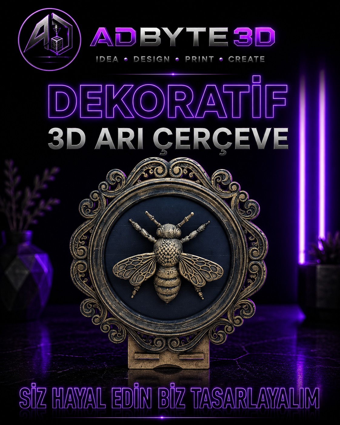 🐝Dekoratif 3D Arı Çerçeve