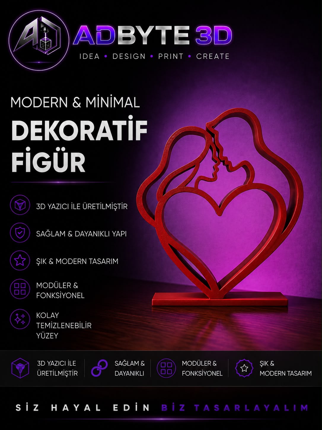 ❤️ Modern & Minimal Dekoratif Figür