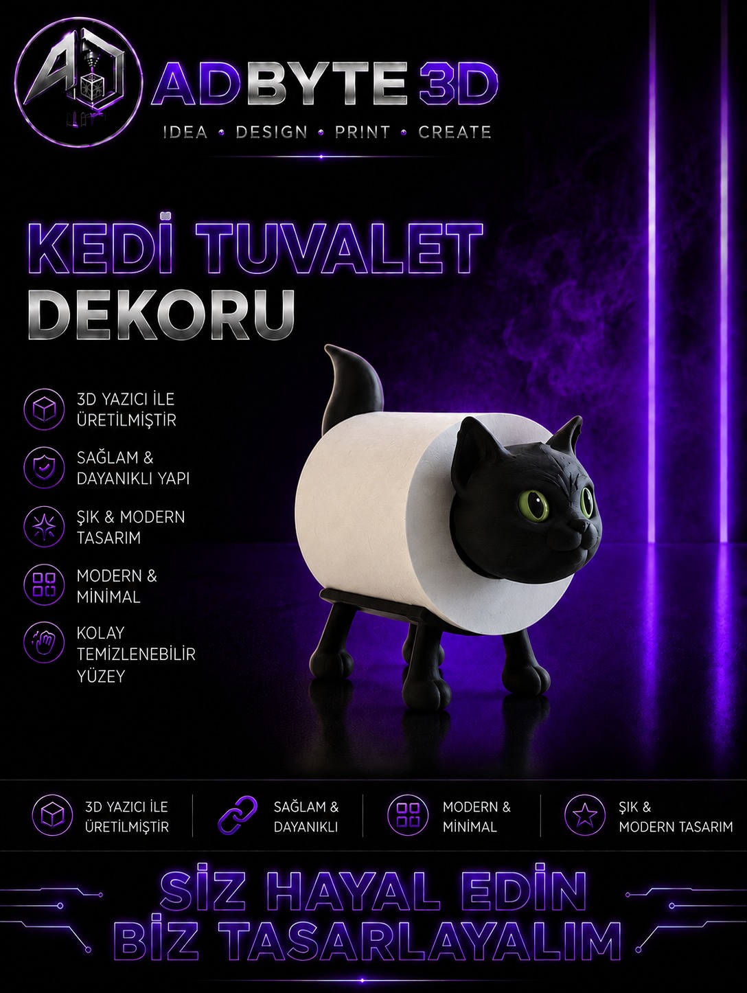 🐱 Kedi Tuvalet Dekoru