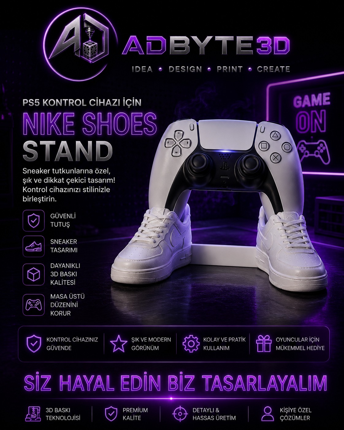 👟🎮 Sneaker PS5 Kontrol Standı