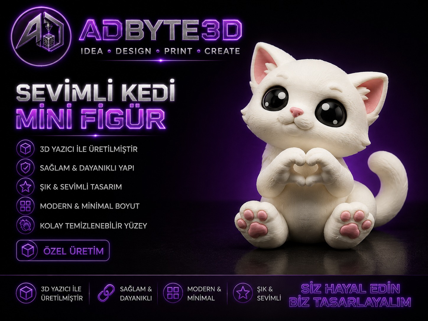 🐱Sevimli Kedi Mini Figür