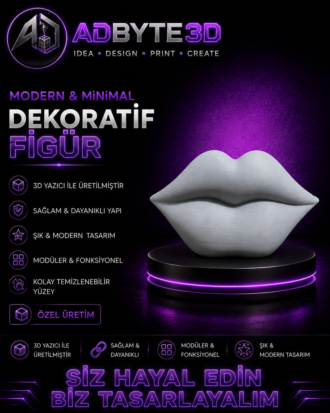 💋 Modern ve Minimal Dekoratif Figür