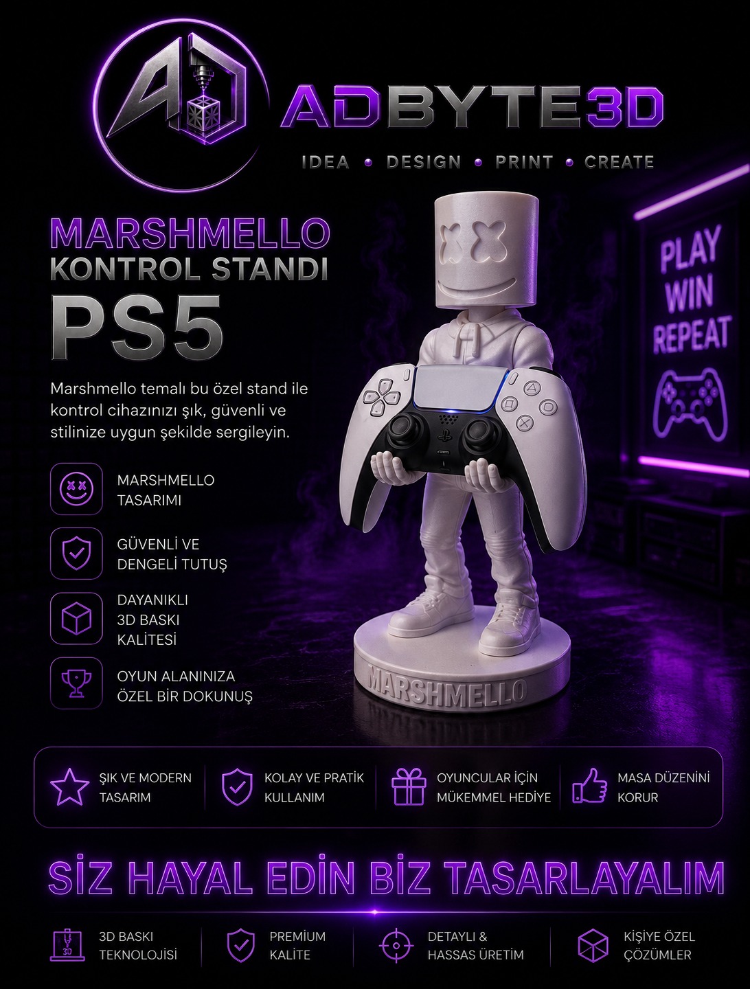 🎮 PS5 Kontrol Standı Marshmello