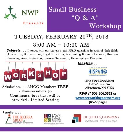 Q & A Small Business Workshop