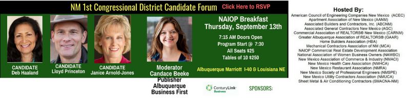 NM 1st Congressional District Candidate Forum Breakfast September 13, 2018