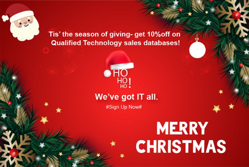 Tis the season of giving-get 10% off on qualified technology sales database
