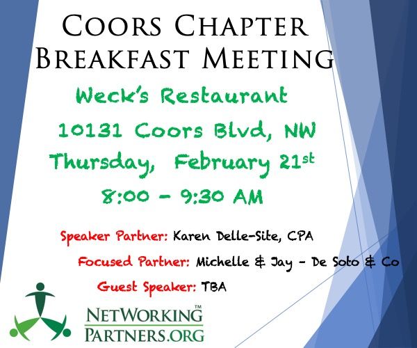 NetworkingPartners.Org COORS Chapter Meeting