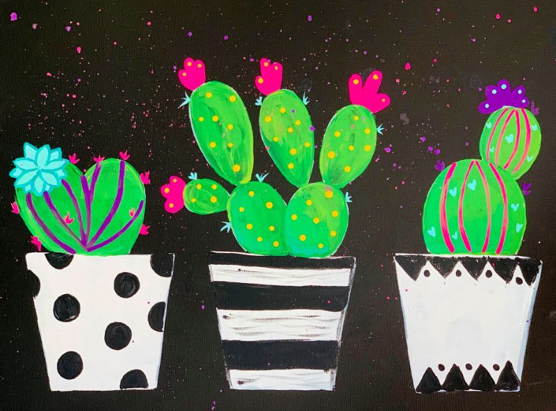 Cactus Fun- Online paint party!