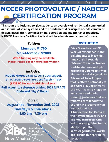 Photovoltaic and NABCEP Certification