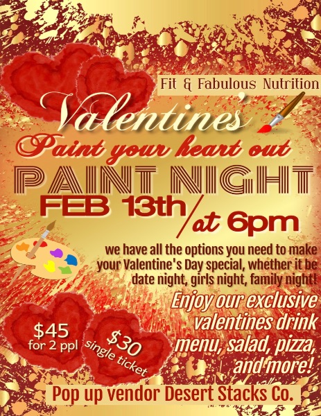 Valentine’s Paint your heart out paint night