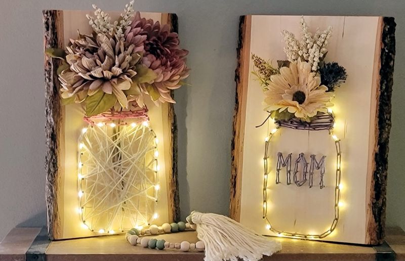 Elm City Social-Everlasting Lighted String Art Bouquet