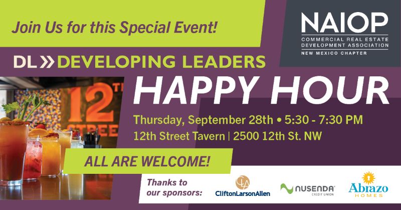 September 28th -Developing Leaders Happy Hour 12th Street Tavern