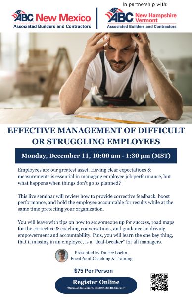 EFFECTIVE MANAGEMENT OF DIFFICULT OR STRUGGLING EMPLOYEES