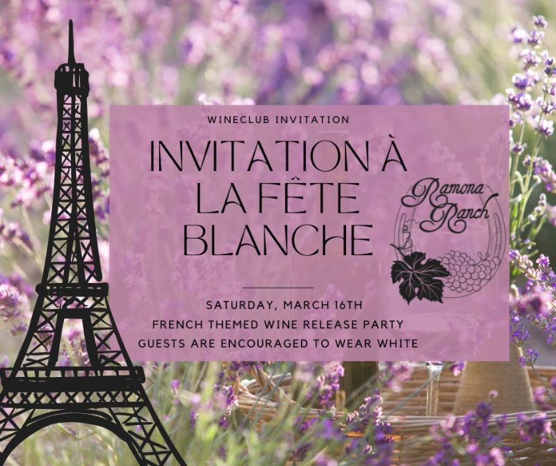 Invitation à la fête blanche - French Themed Wine Release Party